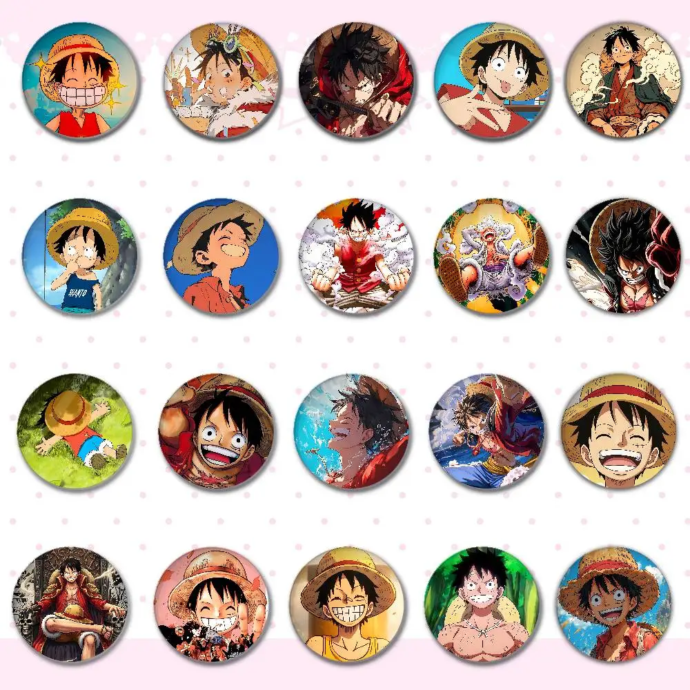 One Piece Luffy Funny Badges Round Brooch Cute Cartoon Idol Cosplay Badges DIY Backpack Clothing Jewelry Pins