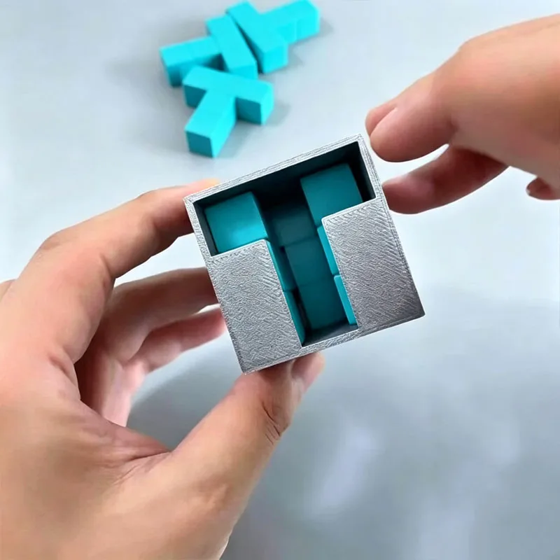 Geometric 6T Logic Puzzle Box Brain Teaser 3D Printing Toys for Adults & Kids IQ Challenge Problem Solving Educational Gifts