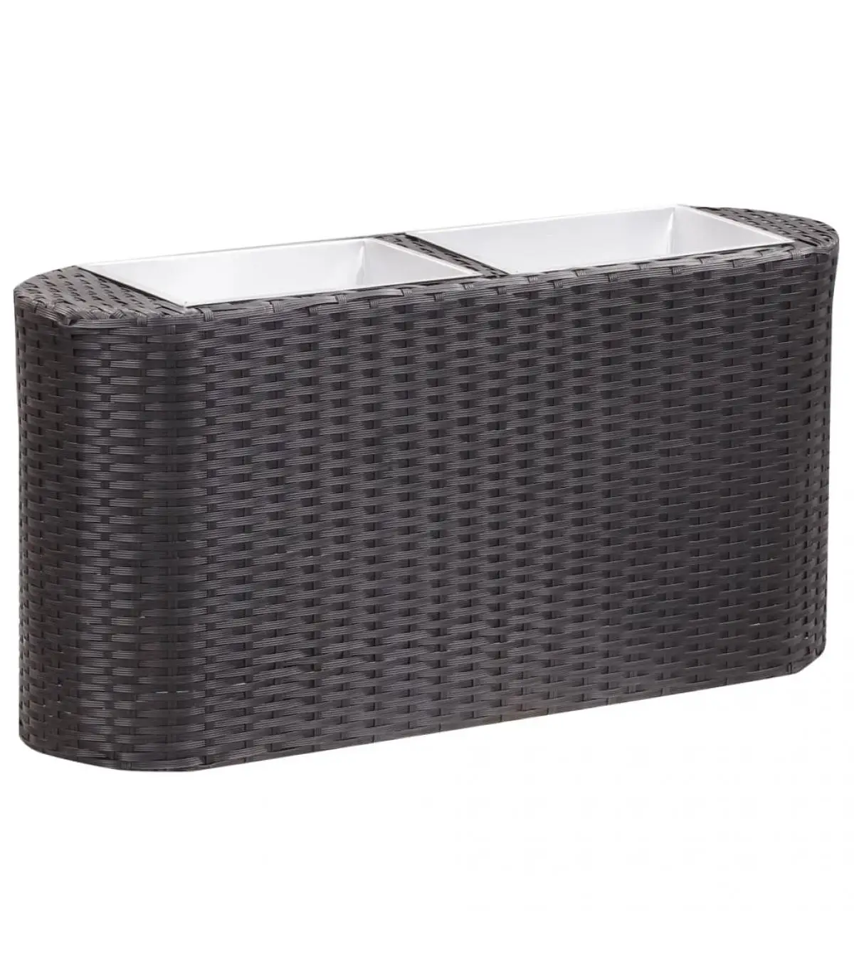 Black synthetic rattan flowerpots and planters 80x25x40 cm