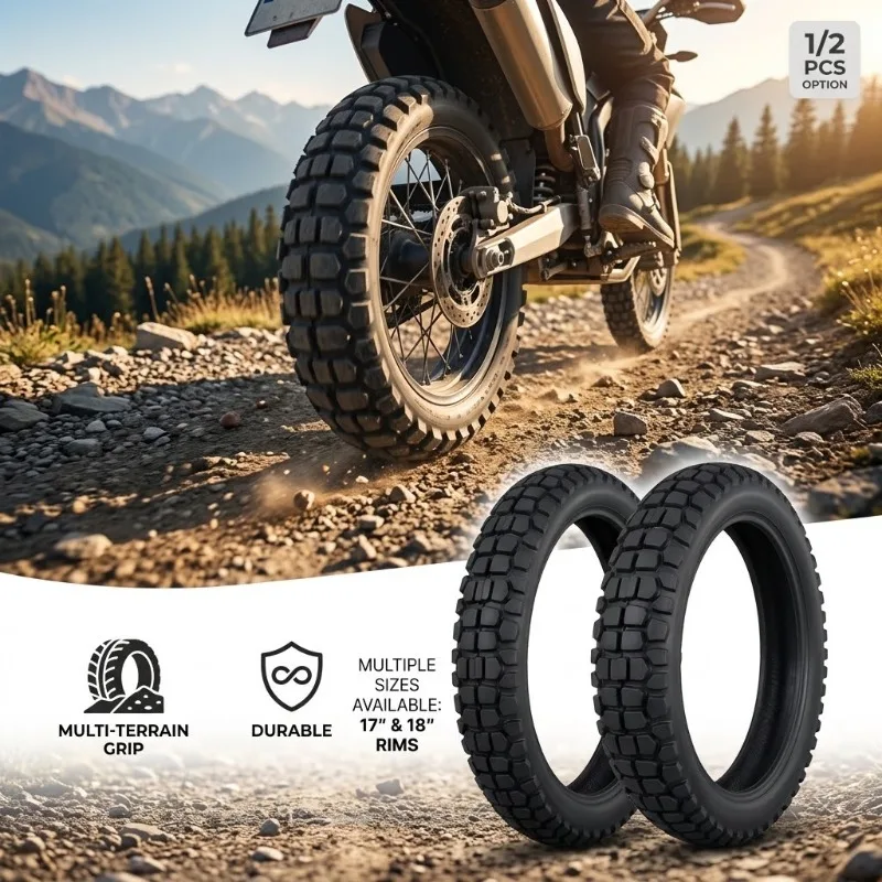 1Pcs Motorcycle Off-Road Tire 2.50 2.75 17 3.00 3.25 90/90 18 Inch Motorbike Tyre Dirt Bike Dual Sport Rubber Replacement Part