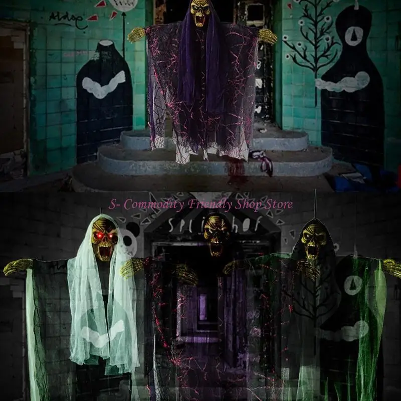 85ae Halloween suspendu squelette fantôme Flying Props Motion Activé des décorations d'Halloween, Contrôle vocal / pour