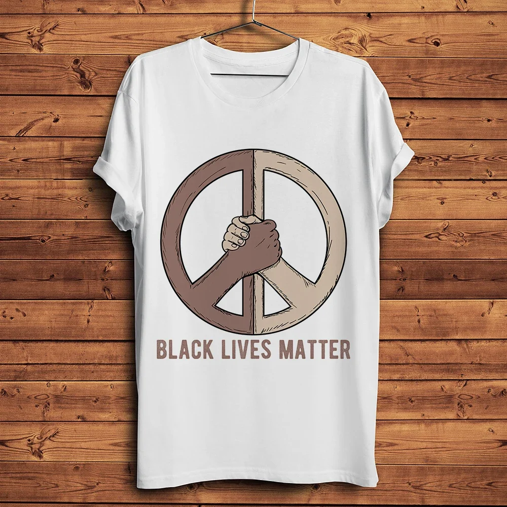 BLM Black Lives Matters, t-shirt avec Logo de la paix de l'unité noir et blanc, t-shirt décontracté à manches courtes pour hommes, t-shirt Streetwear unisexe