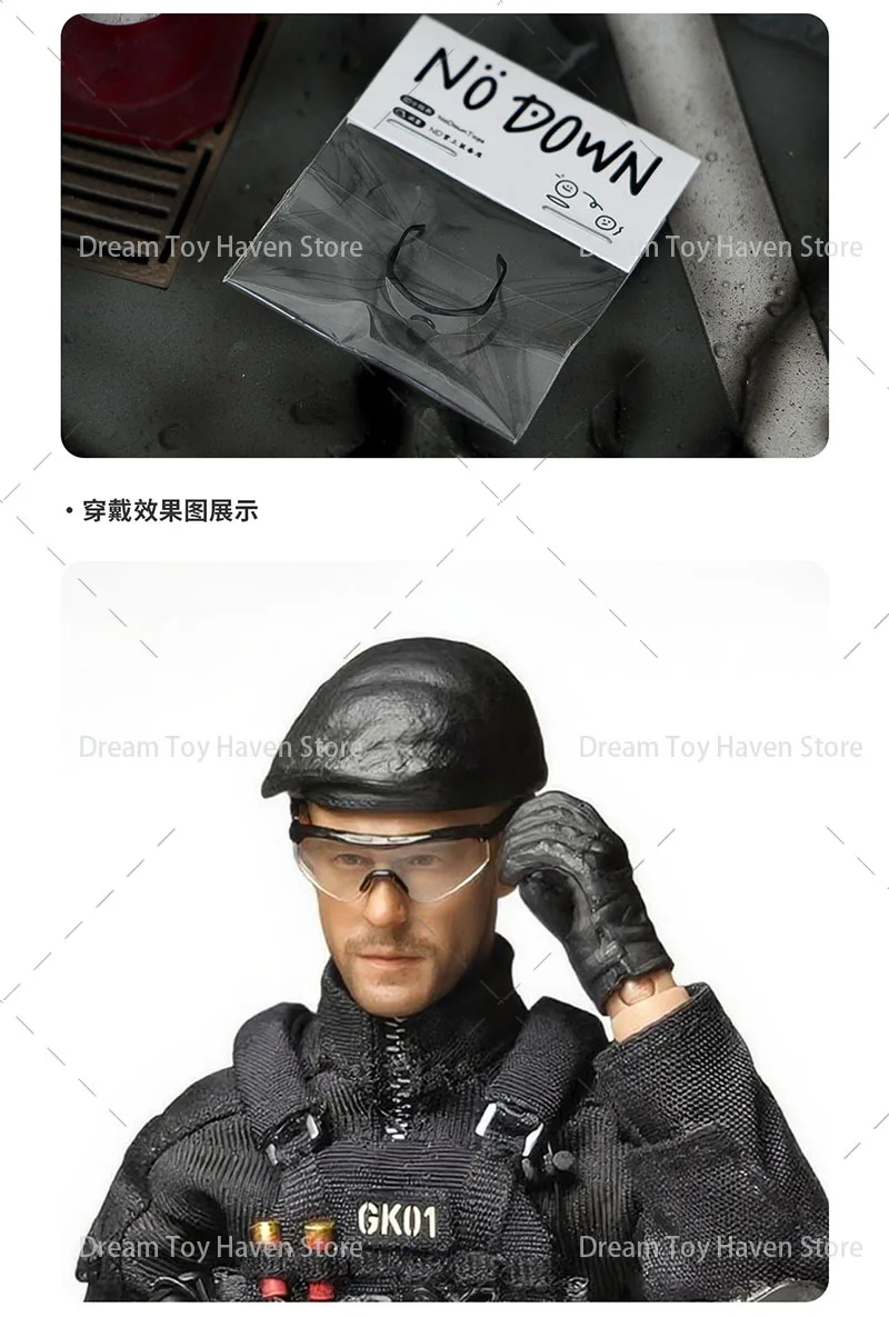 1/12 مقياس الجندي وكيل القاتل نظارات الرماية نموذج المعدات التكتيكية العسكرية ملحق لعبة لدمى شخصيات الحركة 6 بوصة #4