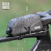 ROCKBROS ROAD TO SKY-bolsa para bicicleta, bolsa frontal de succión magnética, tubo impermeable, bolsa para teléfono móvil, bolsa frontal para montar en bicicleta de montaña y carretera