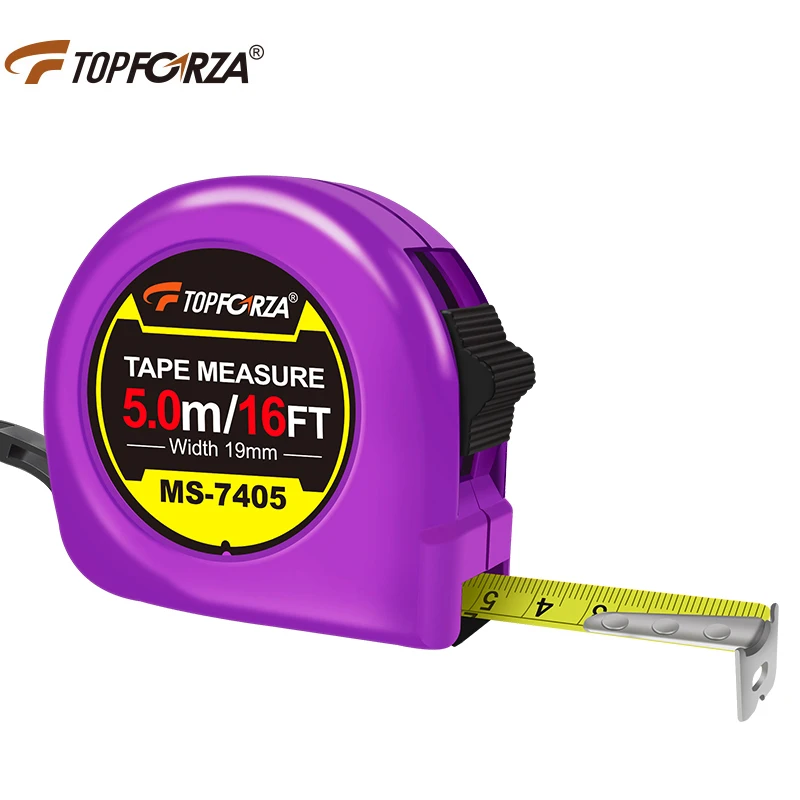 TOPFORZA 5.0m Tape Measure Retractable Steel Measuring Tape Portable Length Distance Survey Meter