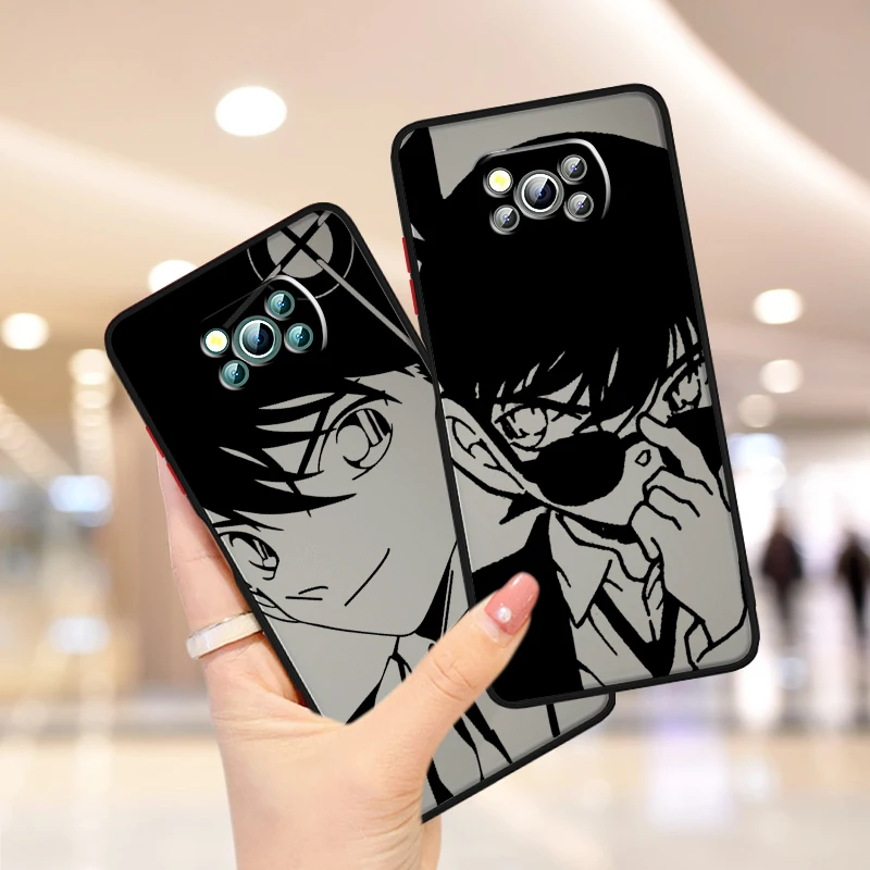 Anime D-Detective C-Conan Boy Frosted Translucent For Xiaomi Mi Poco X5 X4 X3 M6 M5S M5 M4 M3 F5 F4 F3 GT Pro 5G Soft