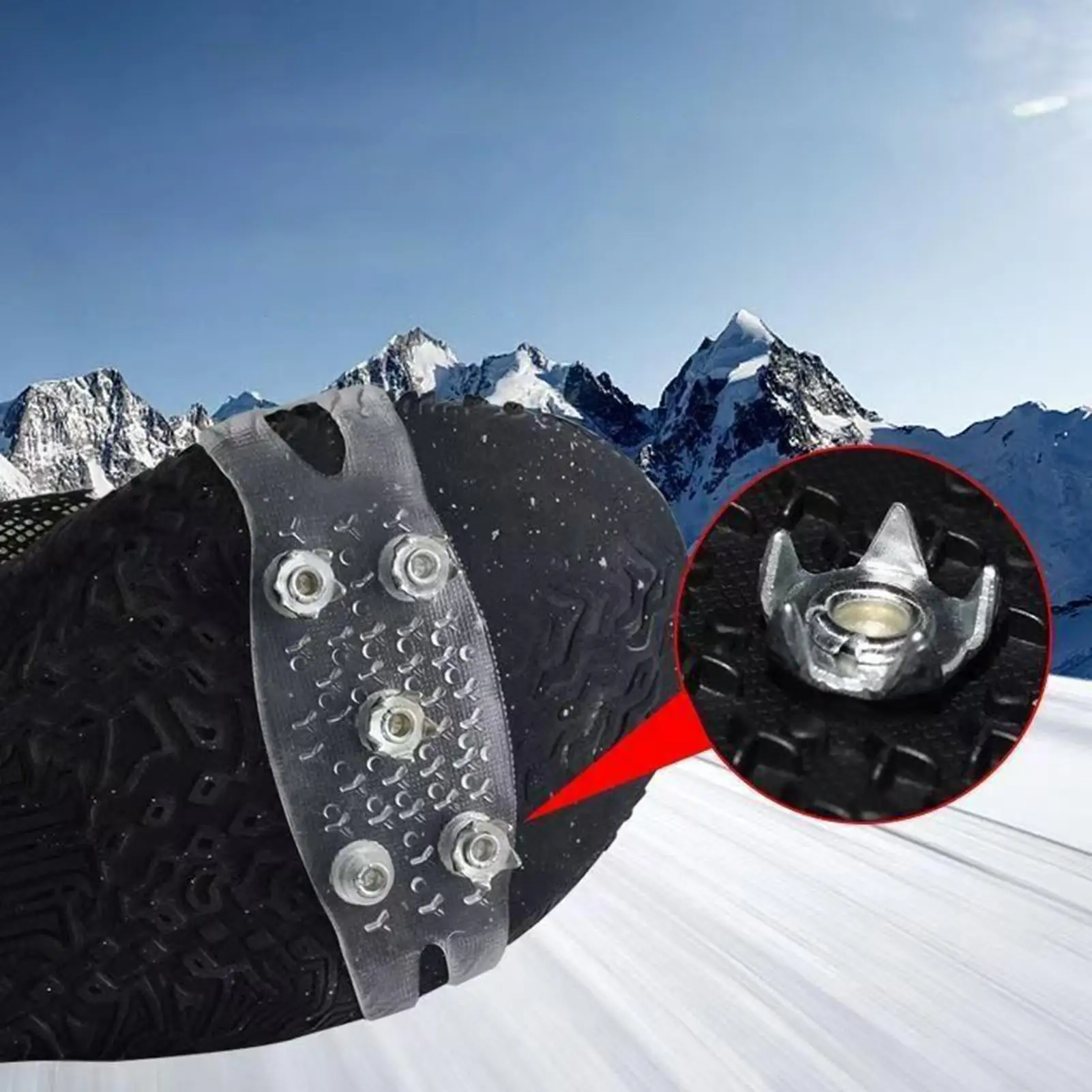 5-Stud Climbing Crampons Anti Slip Mountaineering Cleats Unisex Snow Claw Shoe Covers Walking Hiking Accessories