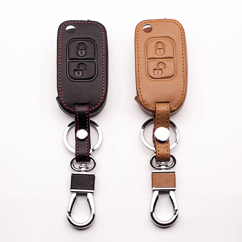 For Mercedes Benz E113 A C E S D05 W202 W203 W168 classic design Genuine Leather Car Key Case Cover 2 buttons shell starline a91