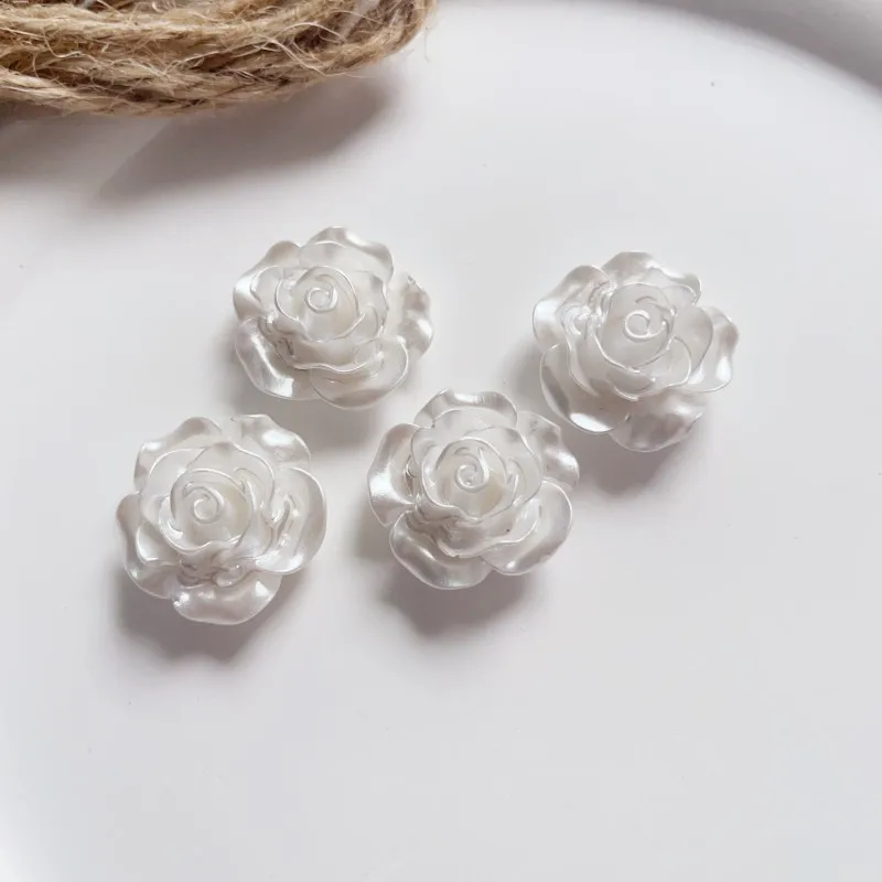 30pcs Flower Flat Back Resin Cabochons Love Heart Acrylic Patch Diy Phone Case Hair Clip Jewelry Crafts Decoration Accessories