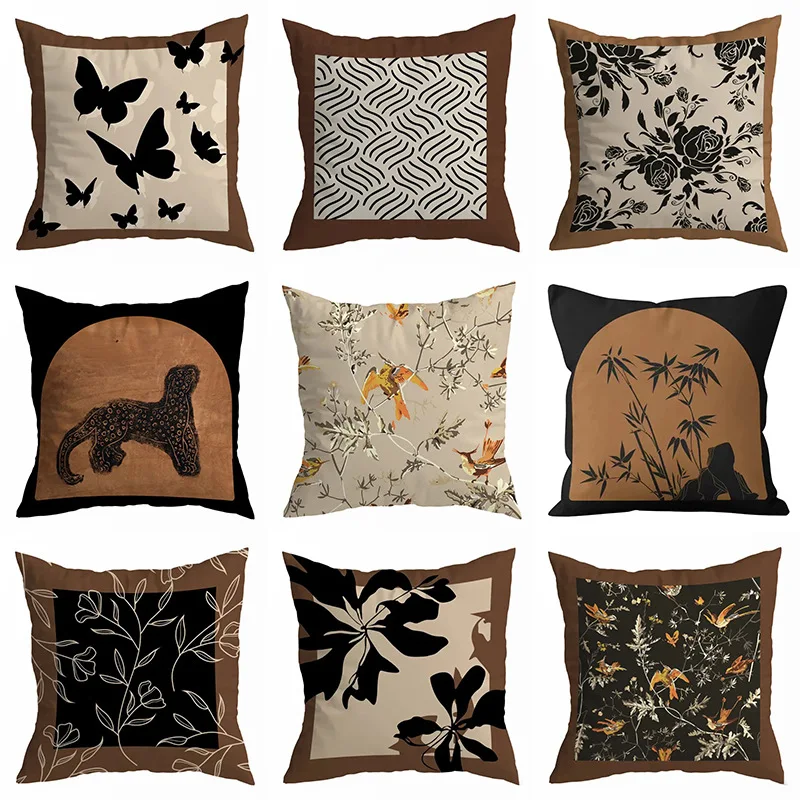 European Classical Meridian Pillow Case Light Luxury Abstract Art Printing Cushion Cover Home Sofa Decoration Cushion Cover