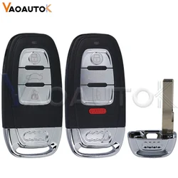 Carcasa de llave remota inteligente para coche, carcasa Fob para Audi A4l A3 A4 A5 A6 A8 Quattro Q5 Q7 A6 A8, carcasa de llave de coche de repuesto con 3/4 botones