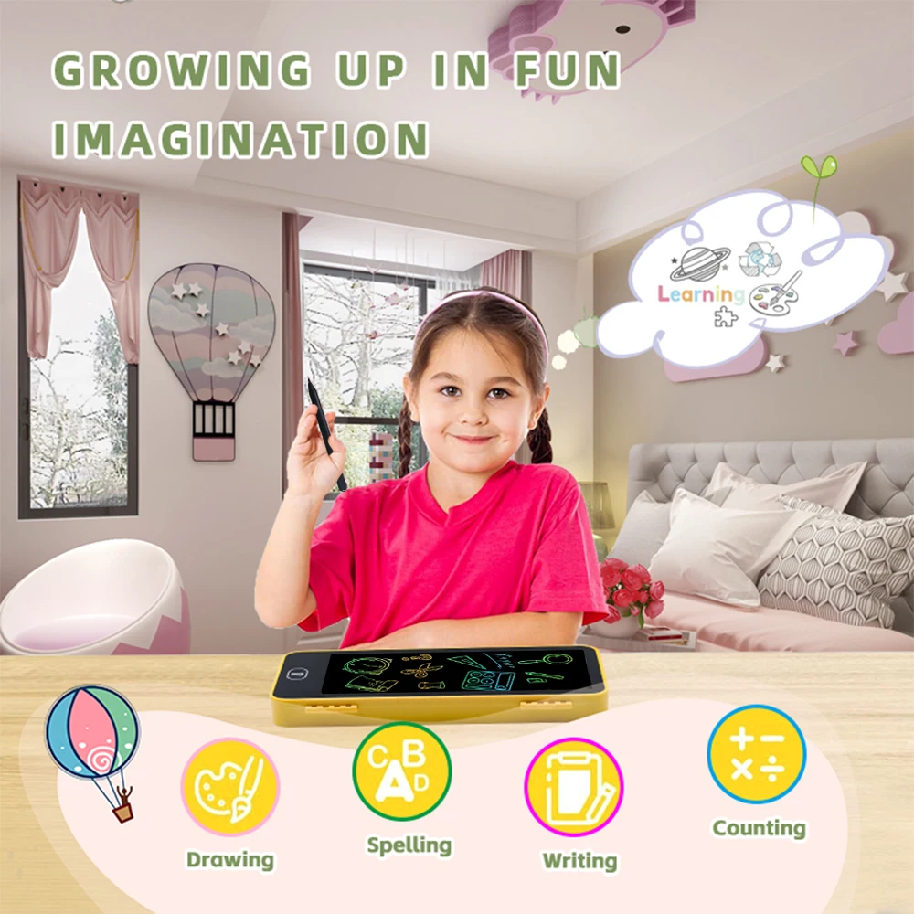 LCD Writing Drawing Tablet Electronic Doodle Board & Pencil-box Back-to-school Supplies for Student Pencil-Case Gifts for Kids