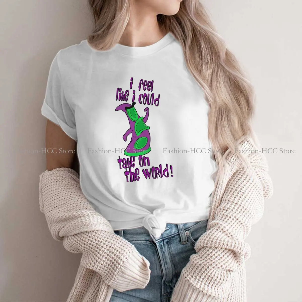 I Feel Like I Could Take on The World Hip Hop Polyester TShirt Day Of the Tentacle Lucas Game Casual T Shirt Female Tee