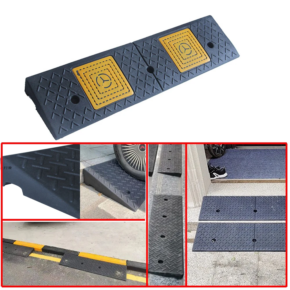 1 Pcs Step slope Wheel ramp Parking lot steps and ramps Rubber ramp Car wash room wheel ramp Car repair ramp 100x25x4cm