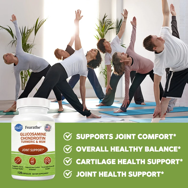 Glucosamine Chondroitin Turmeric MSM Capsules - Good for Joint, Bone Health, Promotes Joint Comfort and Flexibility