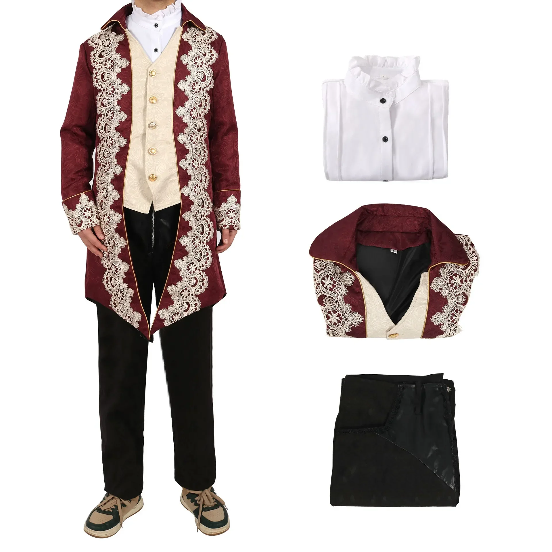 Średniowieczny frak mundurowy strój renesansowy męski vintage fioletowy aksamitny frak steampunkowy gotycki wiktoriański żakiet