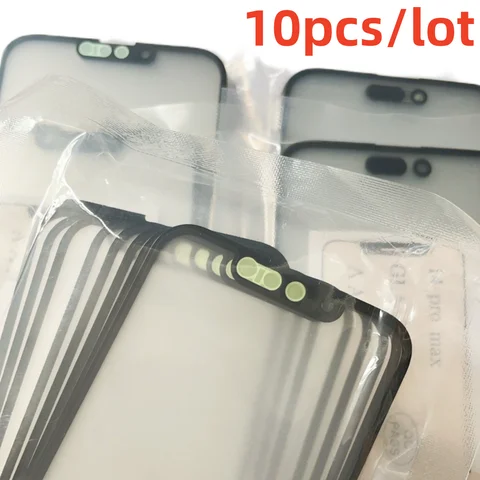 10PCS Per iPhone 14 15 16 16pro PLUS 13 12 11 pro max mini X XS XR MAX vetro esterno Con OCA Colla lente touch Sostituzione dello schermo