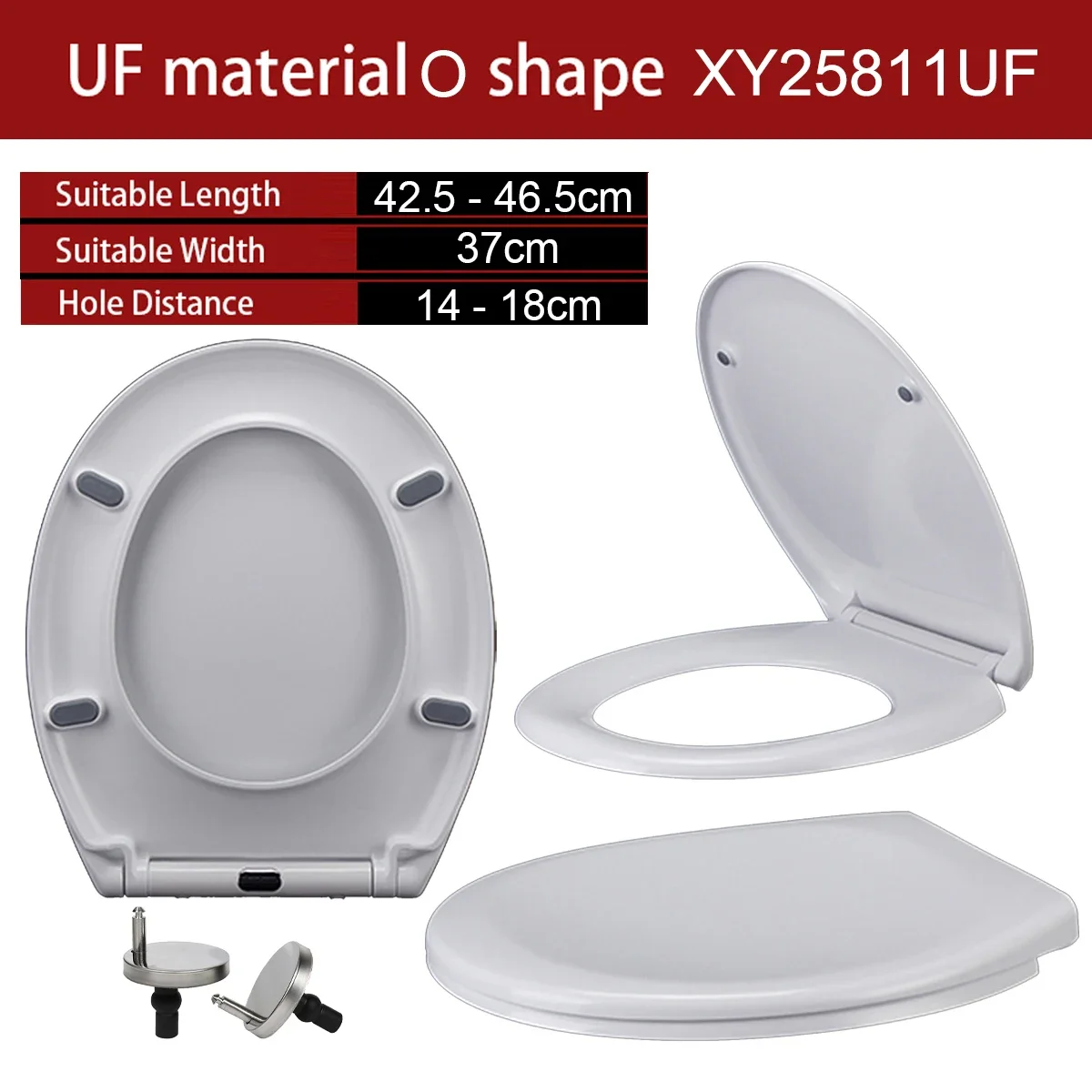 Ceramic Texture Round Toilet Seat Urea Formaldehyde Slow Closed O Shape Toilet Lid Install Above Soft Close Toilet Cover