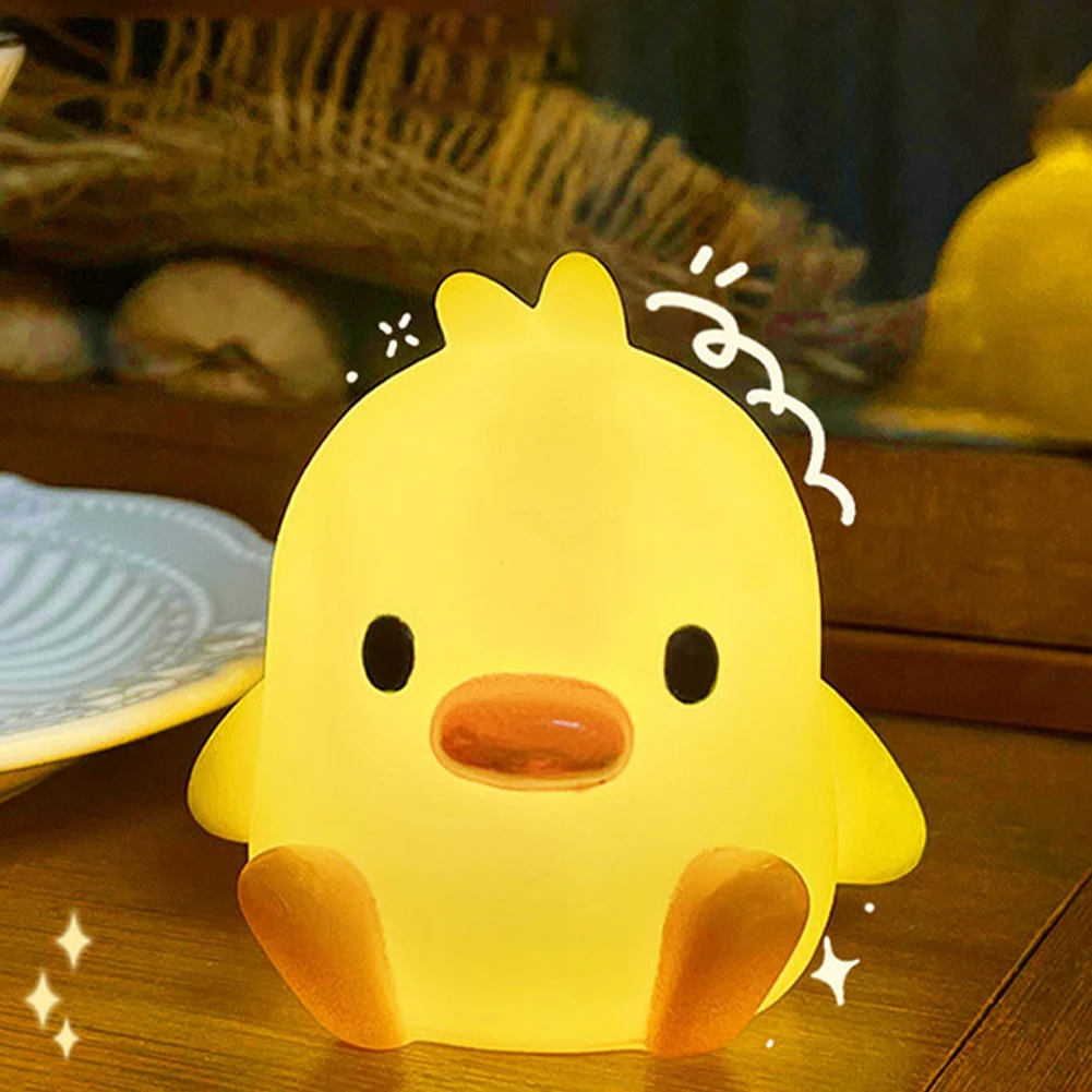 Cute Duck Night Lamps para quarto, Nightlights Animais, Ornamento Desktop, Luzes de mesa decorativas, Abajur de cabeceira