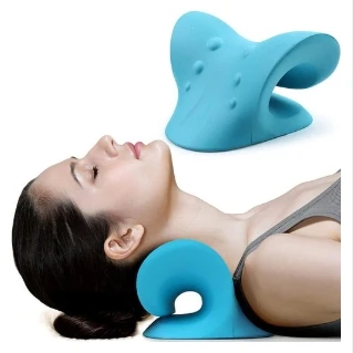 Neck and Shoulder Relaxer Corrector Vertebra Massager Cloud Pillow Cervical Stretcher Acupressure Point Relief Pain Traction