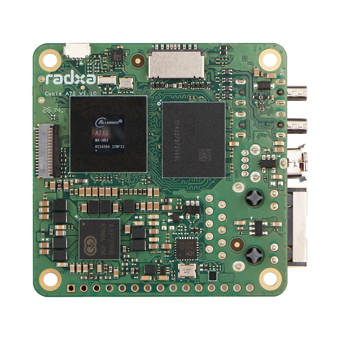 Radxa Cubie A7S,Pocket-sized,Allwinner A733,Octa-core CPU,3 TOPS