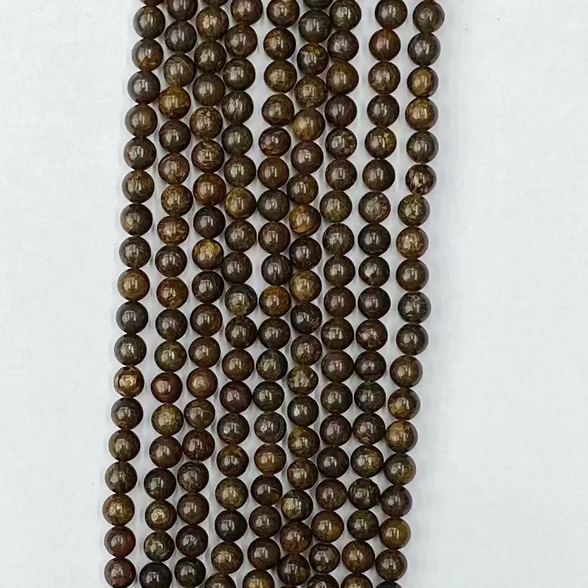 Natural Energy Stone Bronzite  Round Beads Loose Beads for Women Jewelry Making DIY Bracelet Necklace 38cm Accessories