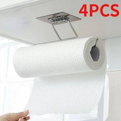 4/1PCS Kitchen Paper Holder Towel Storage Hook Toilet Paper Holder Towel Stand Storage Rack Tissue Holder Bathroom Organizer