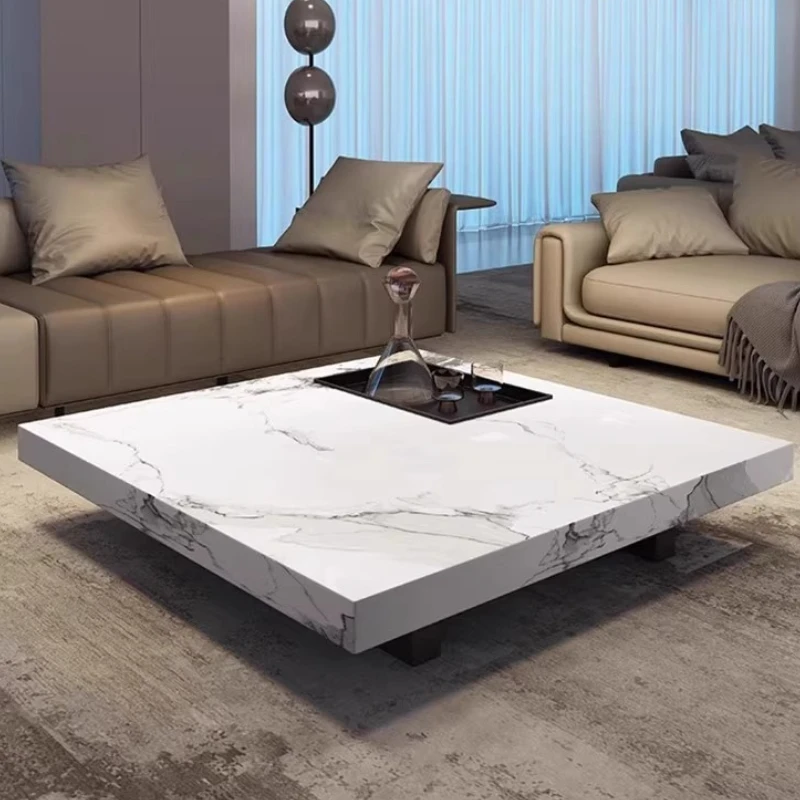 Mesa de centro de tapa dura Simple, adornos, mesa de centro japonesa de mármol moderna, diseño cuadrado Mobili Per La Casa, muebles para el hogar