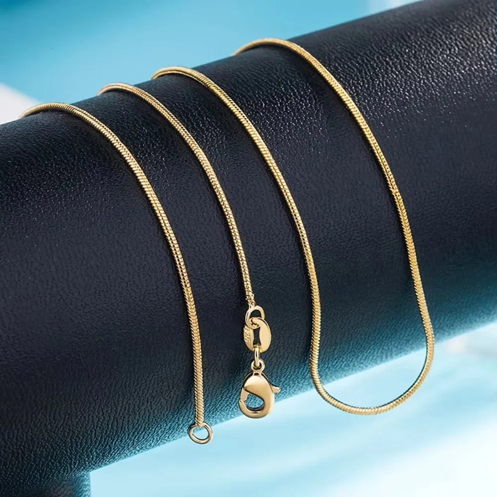 Hot New Snake Chain 18k Gold Necklaces 16/18/20/22/24/26/28/30 Inches Women Men High Quality Jewelrys Gifts