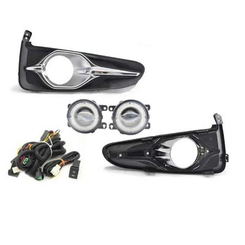 2 pezzi lente per auto LED fendinebbia assemblaggio Angel Eye DRL luce di marcia diurna lampada per Honda navetta ibrida 2015 2016 2017 2018