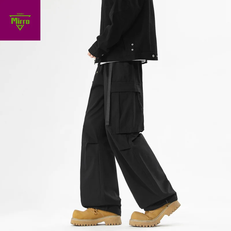

【Mirrordust】 American retro style loose straight-leg cotton pants high street cargo pants for men