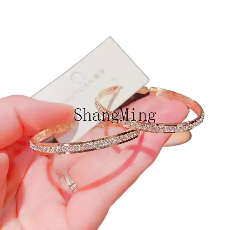 

LXY temperament full diamond loop earrings new trendy exaggerated personalized earrings