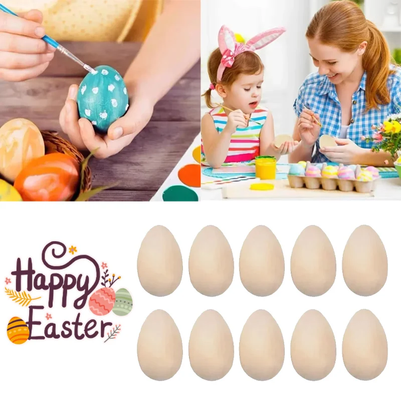 

Wooden Easter Egg Collection for DIY Customization Realistic Paintable Craft Eggs for Craft Activities Personalized Home Accents