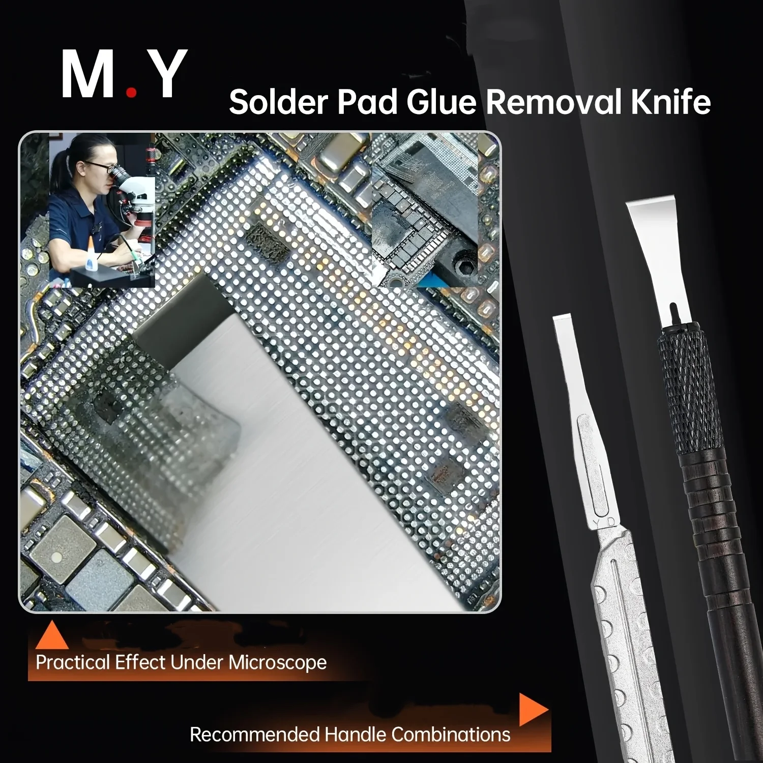 Ycs Glue Remover Blade 10Pcs IC Solder Pad Chip  Frame Glue Removal Scraper Blade for Phone Cpu Board Glue Remover Repair Tool