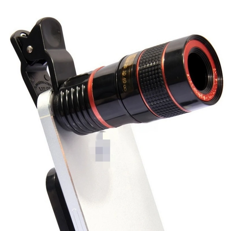 

2Pcs New Multi-Function HD 8X Optical Zoom Clip-on Mobile Phone Telephoto Lens - Comfortable Grip