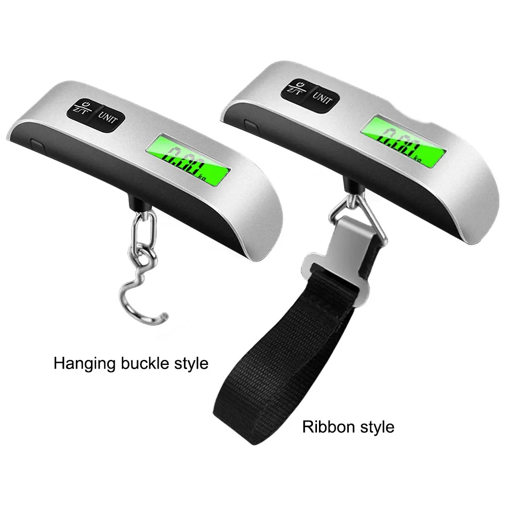 50kg/110lb Electronic Hanging Suitcase Travel Weighs LCD Display Pocket Electronic Suitcase Travel Scale Hand Luggage Scale