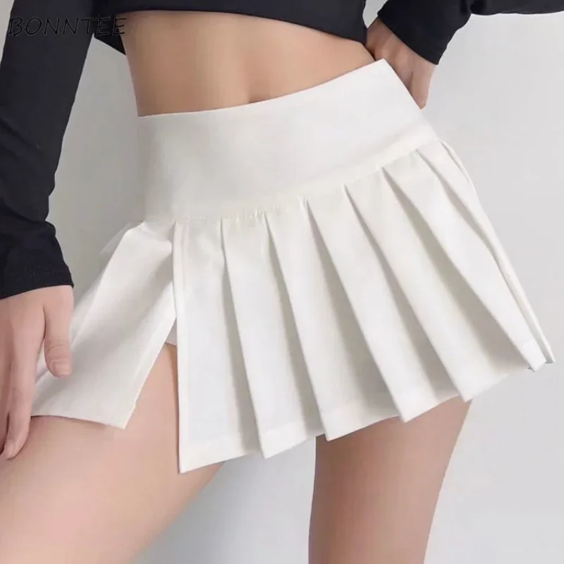 

Pleated Mini Skirts Women High Waist Hotsweet Summer All-match Preppy Style Daily Vacation College Popular Simple Ulzzang