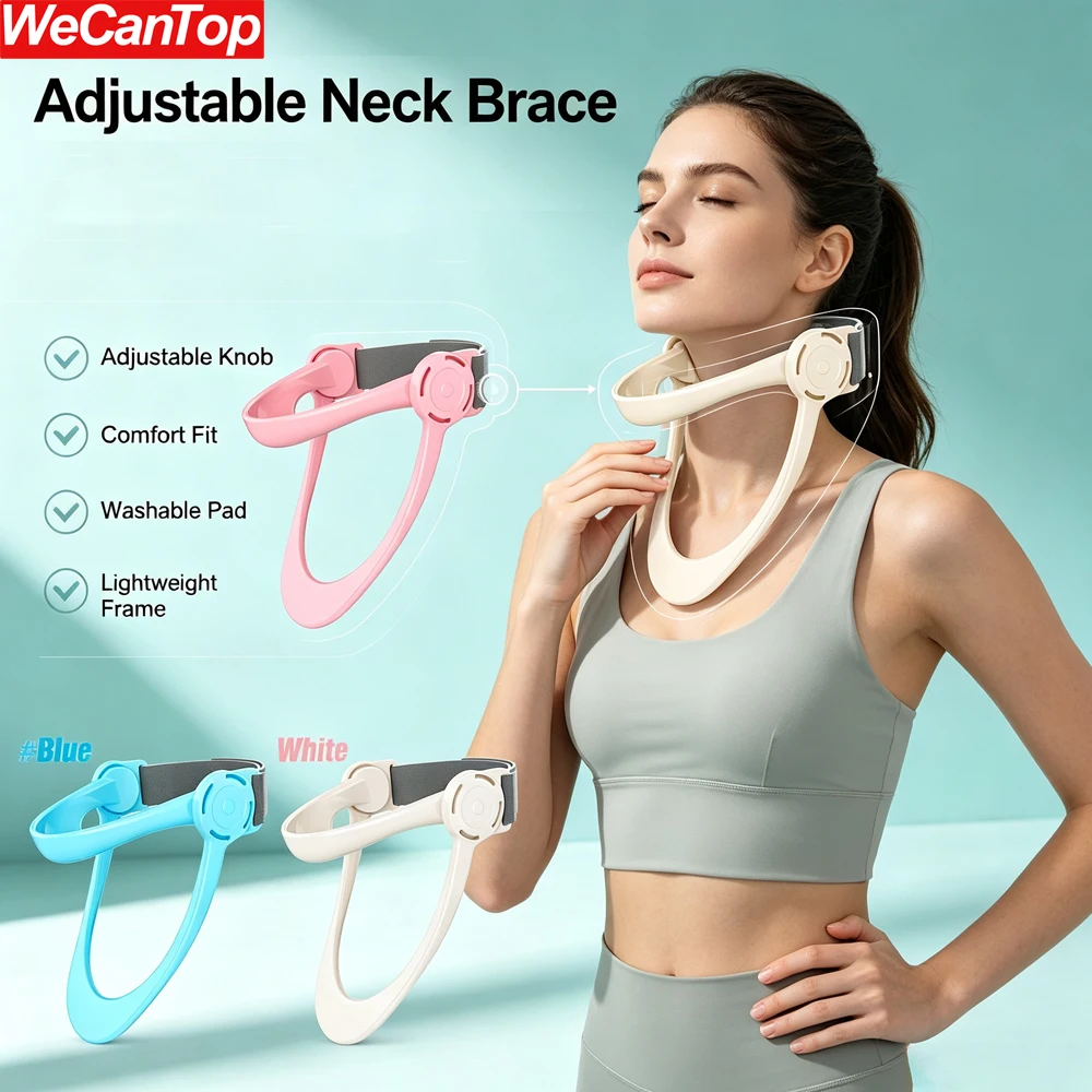 Adult Adjustable Neck Brace - Cervical Neck Traction Device,Lightweight Neck Stretcher for Office Work Travel,Gift for Men Women