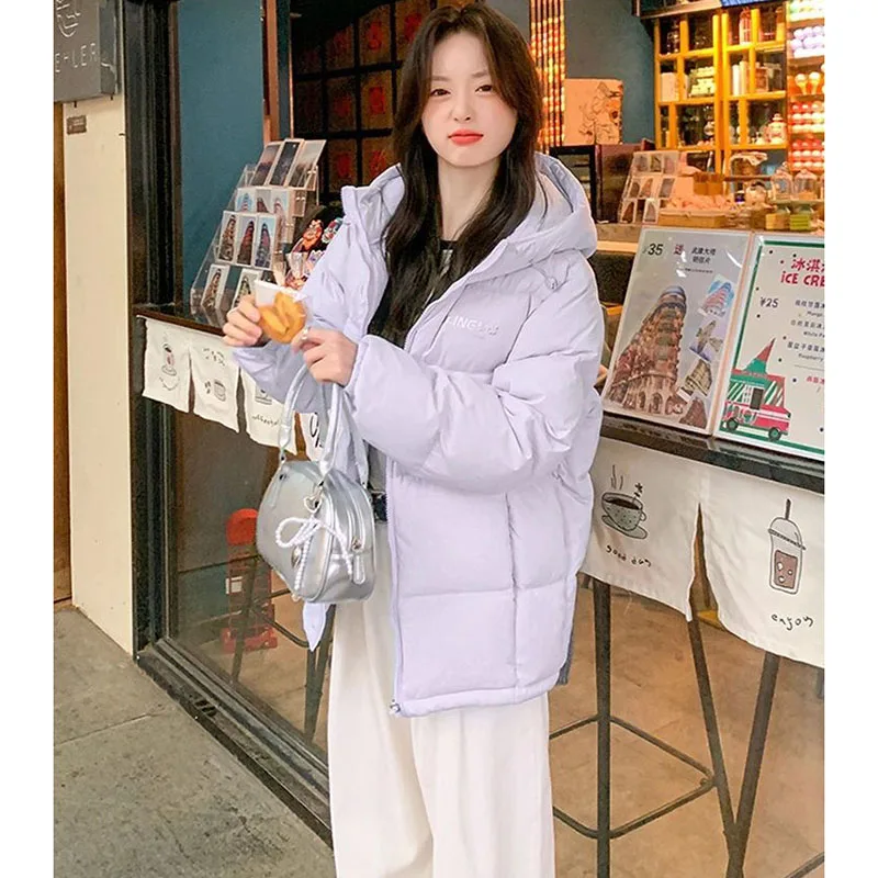

Женская хлопковая стеганая куртка с капюшоном, зима 2025, новое пуховое пальто с хлопковой подкладкой, женская корейская верхняя одежда, плотное маленькое женское пальто