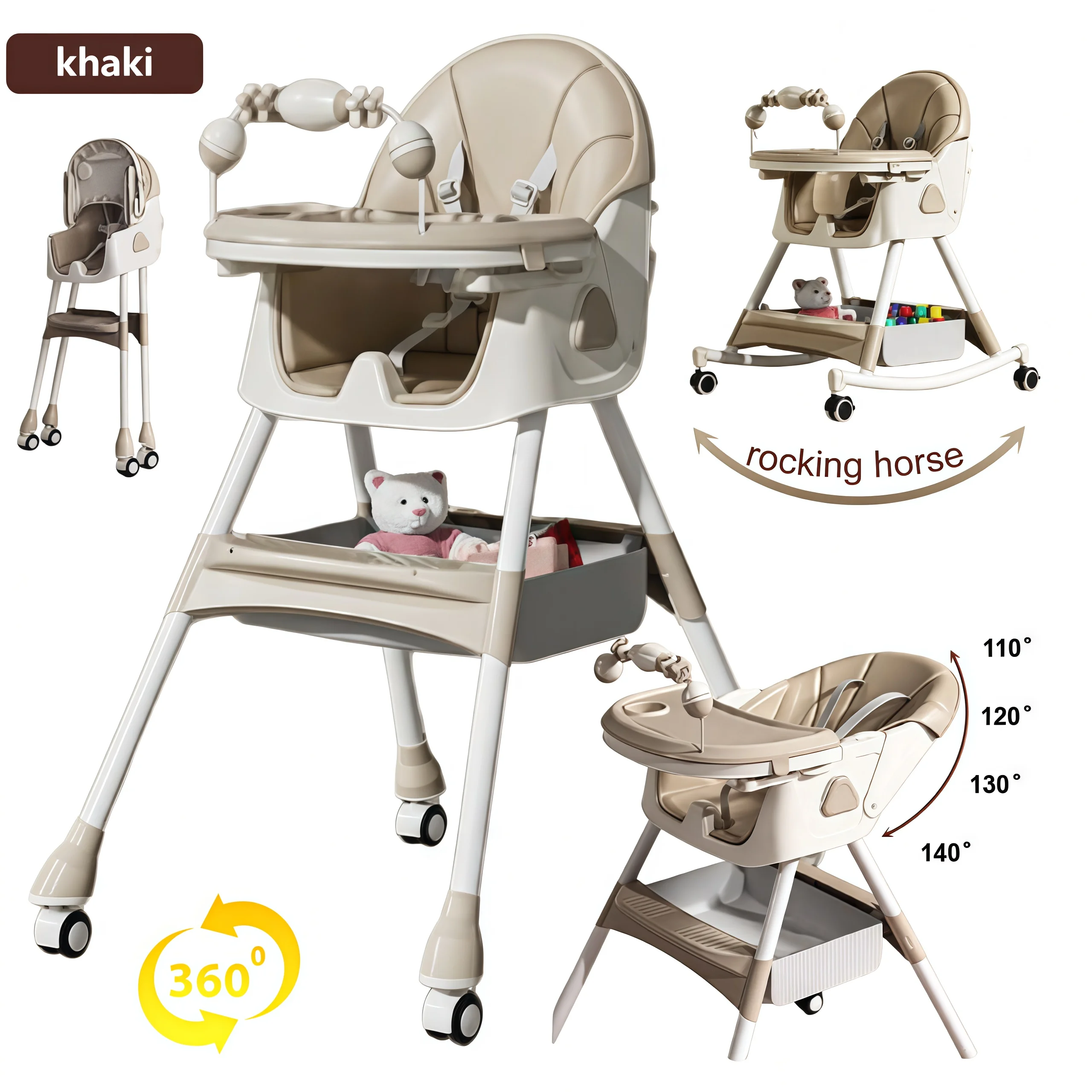 Baby-Hochstuhl Kleinkind-Stuhl Baby-Fütterungsstuhl Baby-Esstischstuhl Mutter-Kind-Fütterungsstuhl Klappbarer Esszimmerstuhl für Säuglinge Babyartikel Baby-Fütterungsstuhl
