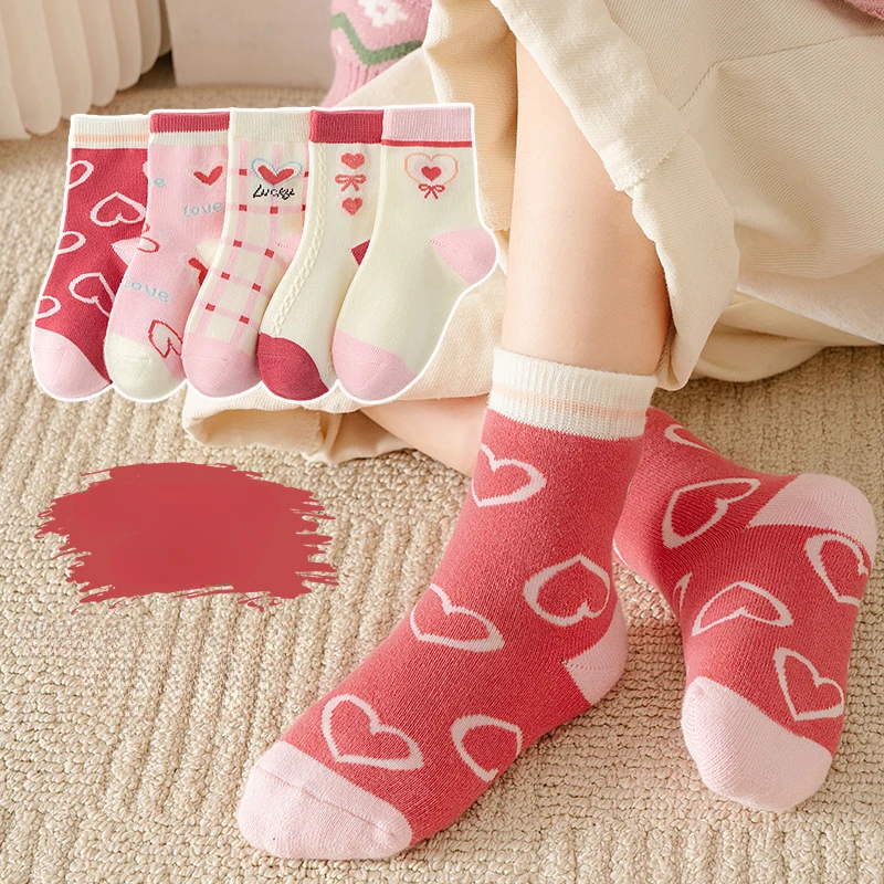 5Pairs/lot Children Socks for Girls Boy Cotton Mesh Cute Outdoor Travel Sports Socks Causual Sports Clothes Accessories