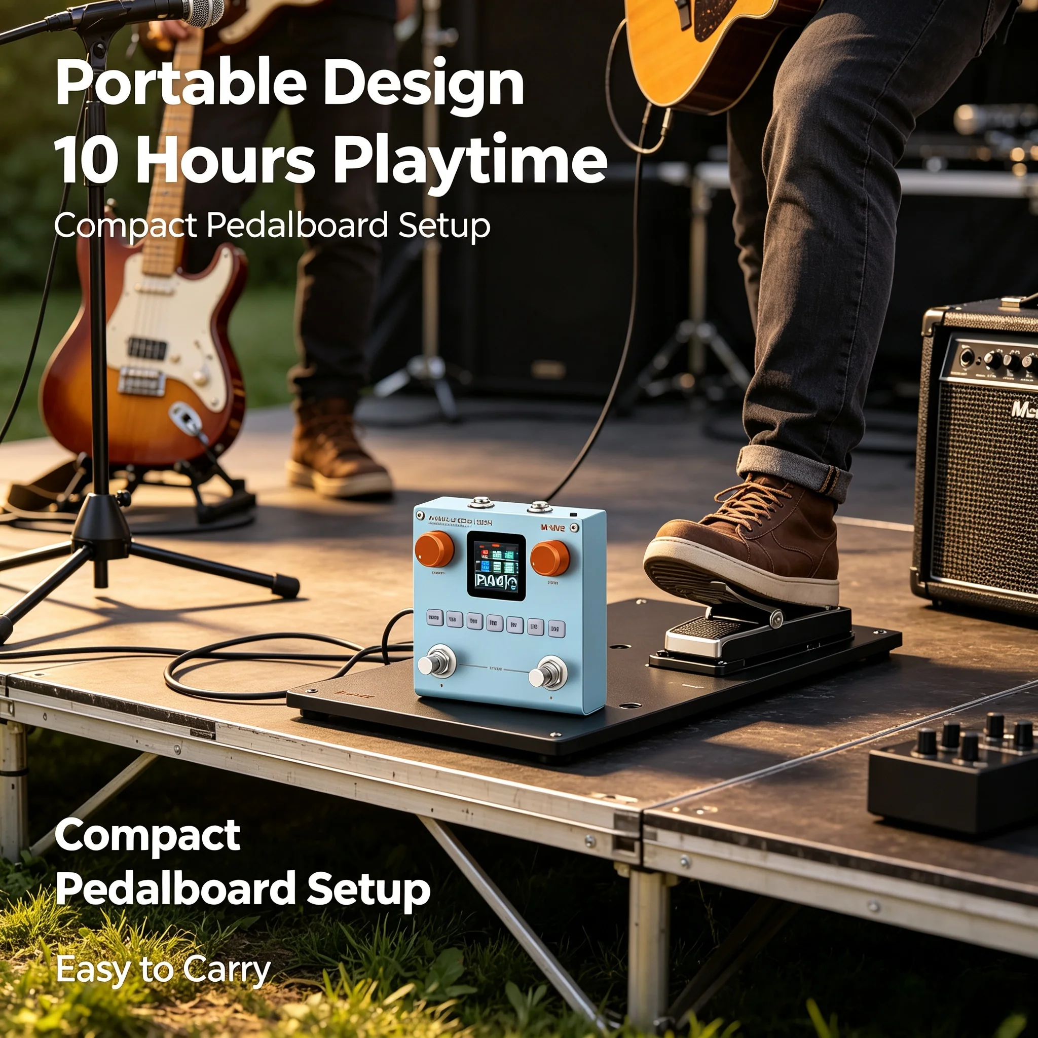 M-VAVE Blackbox Professional Multi-FX Pedal for Guitar/Bass, Amp Sim & IR Cab, Bluetooth Streaming, USB-C Rechargeable