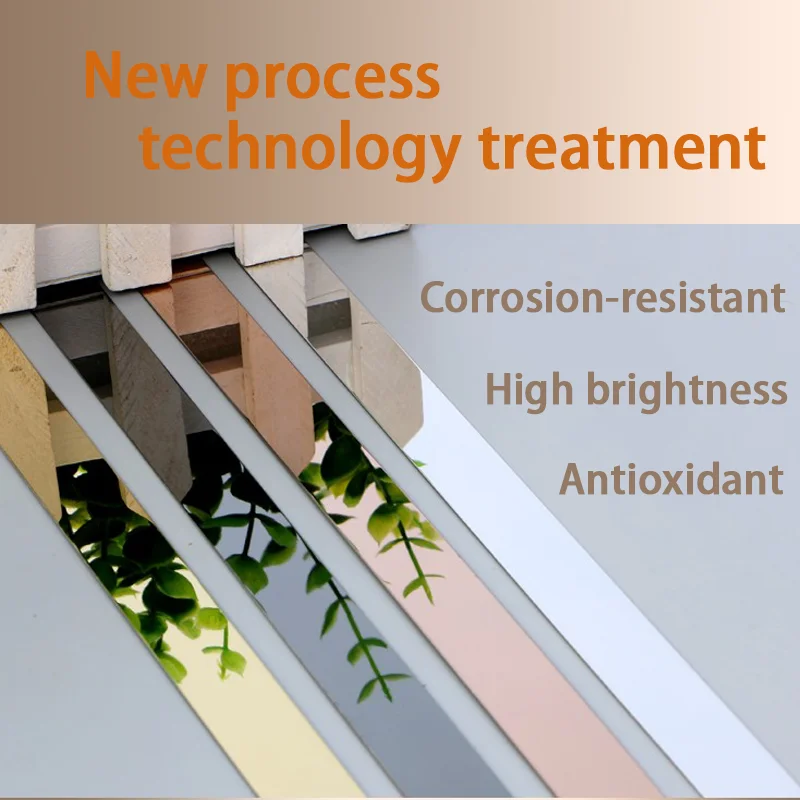 6M Long Self-Adhesive Decorative Strip Made of Stainless Steel Material, Acrylic Single Line Adhesive, Modern Style Edging Strip