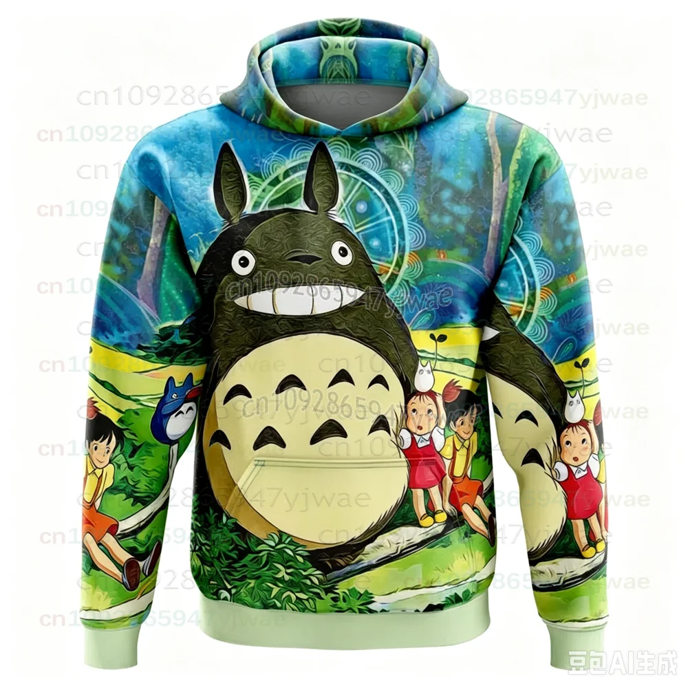 2026 Newest My Neighbor Totoro Hooded Sweater Sweatshirt Fall Men's Women's Casual Hooded Pullover Harajuku Streetwear YK2 Tops