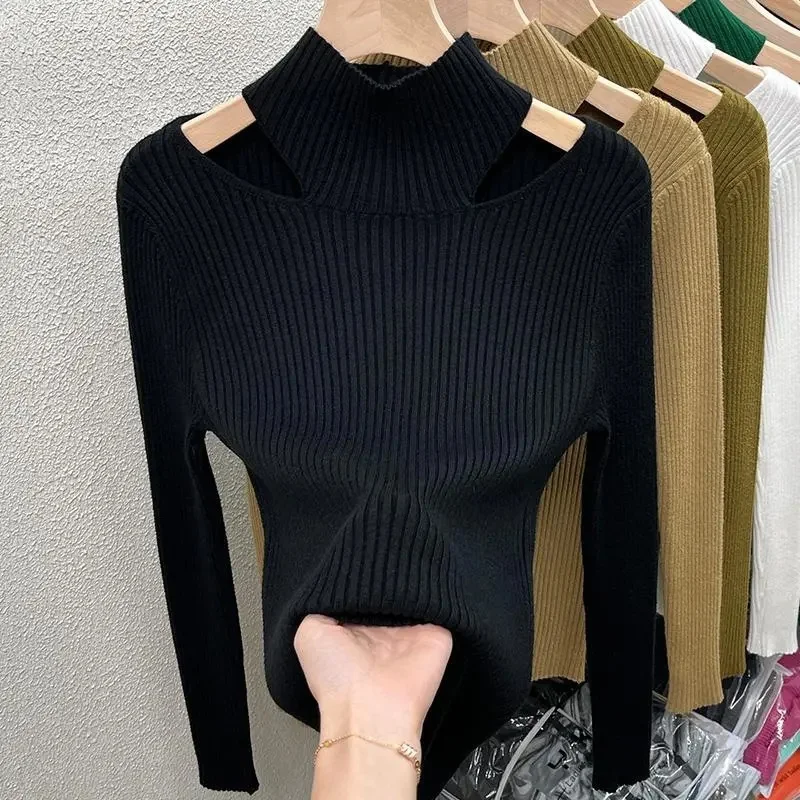 2024 Fashion New Women Autumn Turtleneck Sweater Winter Warm Cable Knitwear Long Sleeve Casual Pullover Jumpers Knitted Tops