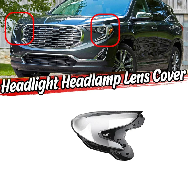 Right Front Headlight Lens Cover for GMC Terrain 2018 2019 2020 Lampshade Head Light Lamp Glass Replacement Light Shell