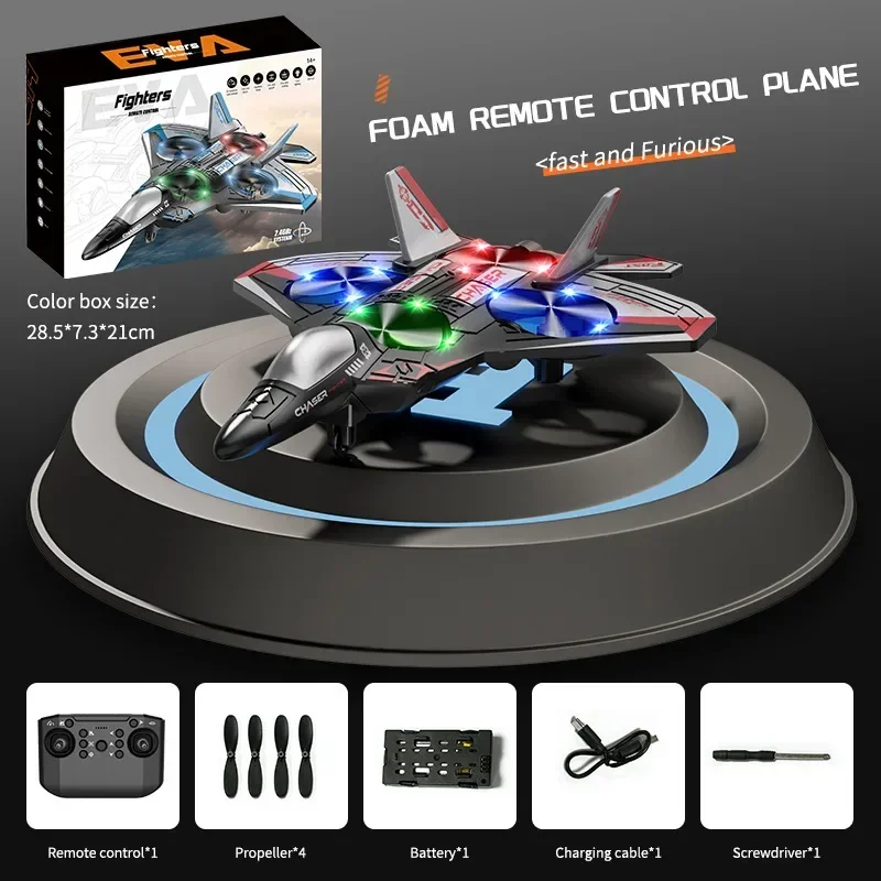 RC Plane Children's 2.4GHz Remote-controlled Aircraft Fighter Glider Foam One Button Return Charging Electric Toy Airplane Model