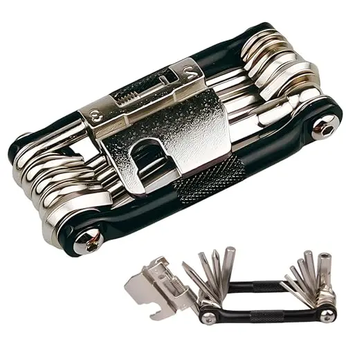 

17-Piece Bicycle Multi-Tool Set With Chain Breaker, Compact Stainless Steel Repair Kit For Mountain And Road Bikes