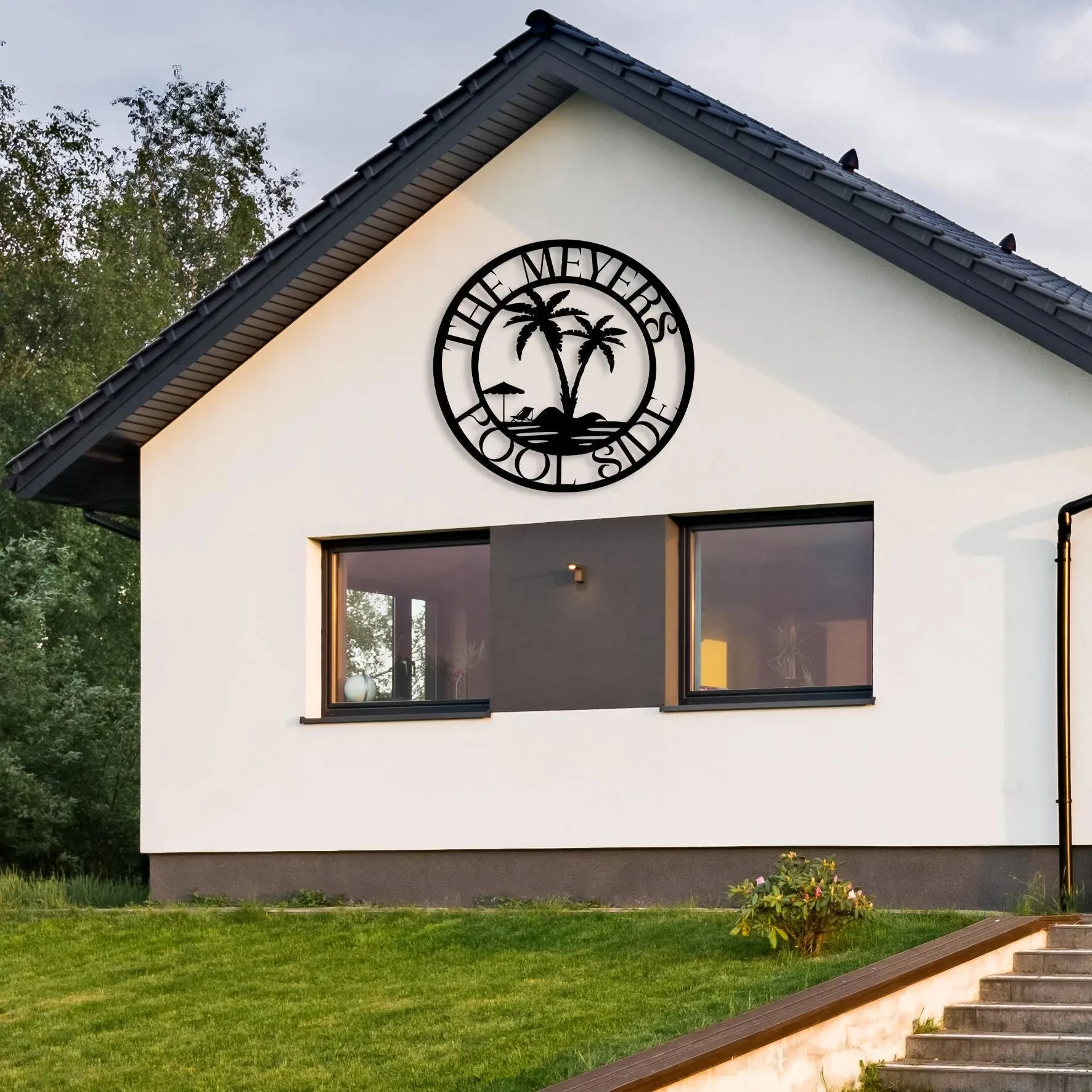 

Personalized Palm Tree Poolside Metal Sign Outdoor Patio Pool Decor Outdoor Palm Trees Tropical Decor Gift Cabana Deco Summer