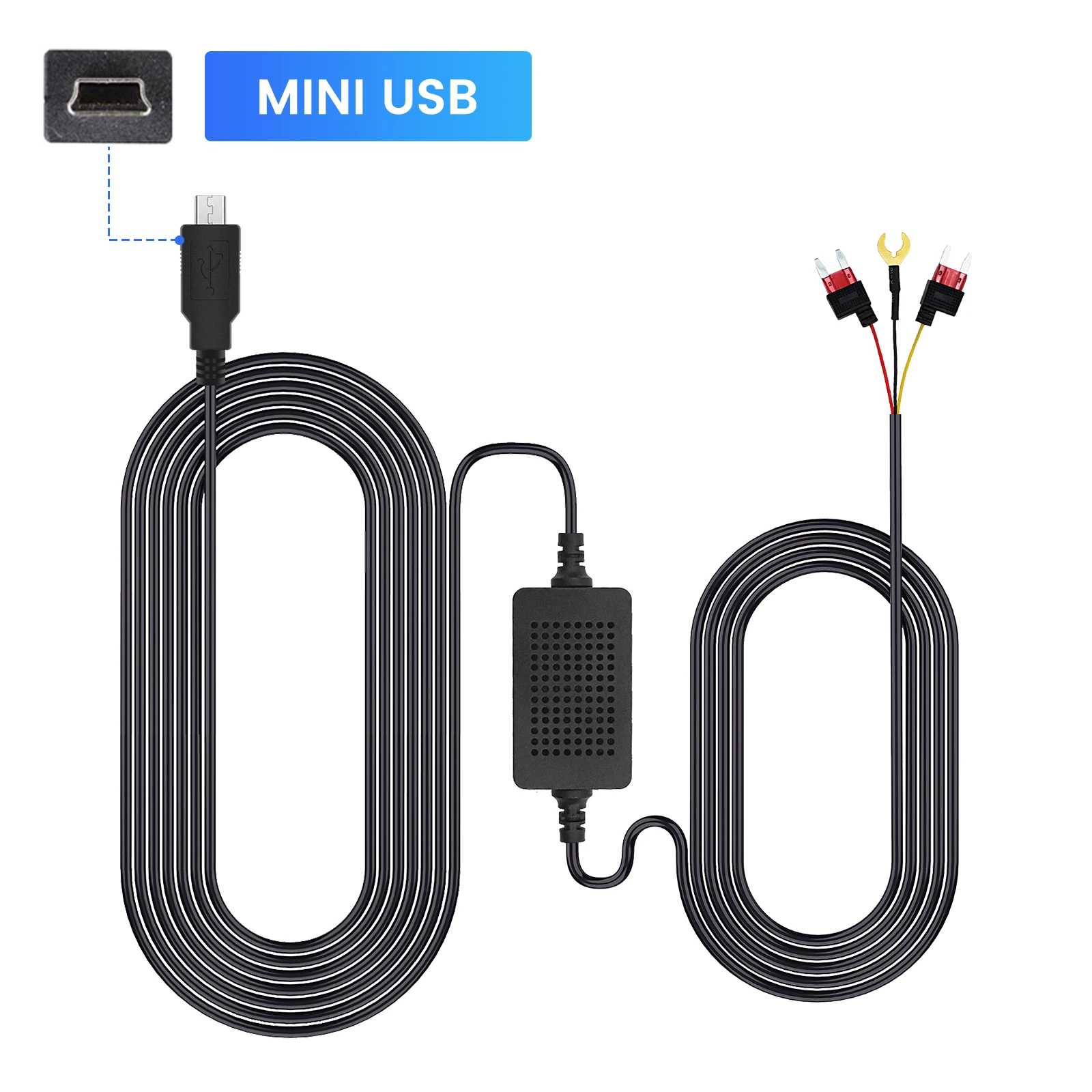 3A 3,5 m Auto Dash Cam DVR 12-24v Hardwire Kabel Kit Step-Down Lijn Mini / Micro / Type-C USB Interface Oplader Dashcam Camera